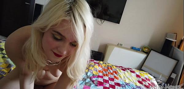 trendsspinner blonde fresh face kapri pov pussy licking miss pussycat little pink dress